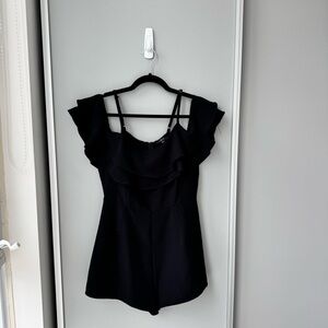 Chic Black Ruffled Jumpsuit